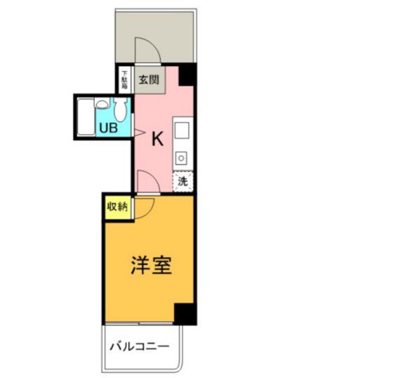 ハーシオンフルタI(1K/5階)の間取り写真