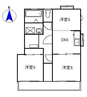 ガーデンヒルズ(3DK/3階)の間取り写真