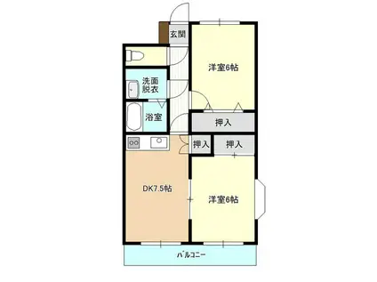 アイビル大新町(2DK/3階)の間取り写真