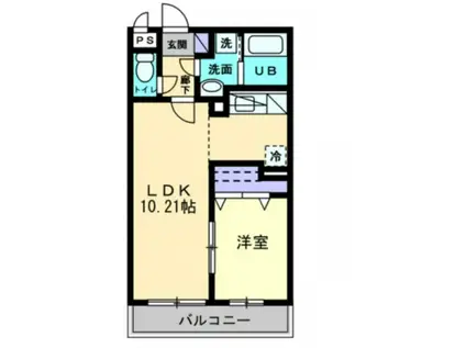 クローリスYUME(1LDK/4階)の間取り写真