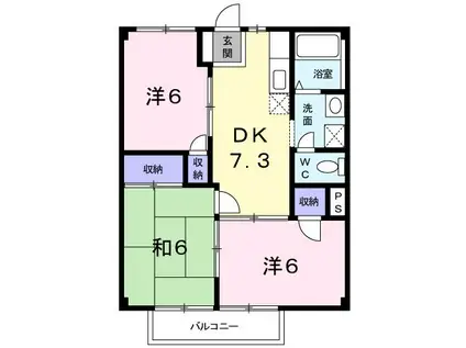 コーポ畠田(3DK/2階)の間取り写真