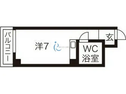 ヴェルドール 南田辺(ワンルーム/3階)の間取り写真