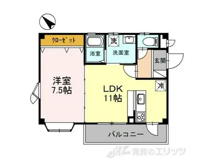 サンロード新和(1LDK/3階)の間取り写真