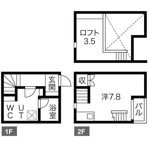 LE COCON豊田A棟(1SK/1階)の間取り写真