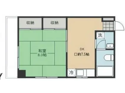 第1コーポムラハシ(1DK/2階)の間取り写真