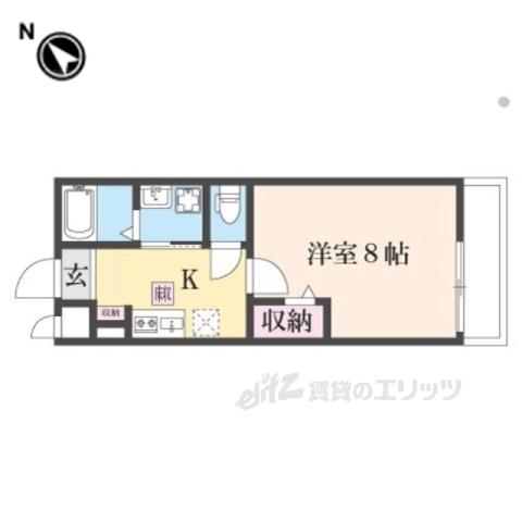 フェニックスⅡ(1K/1階)の間取り写真