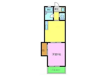 サンライトビル(1DK/3階)の間取り写真