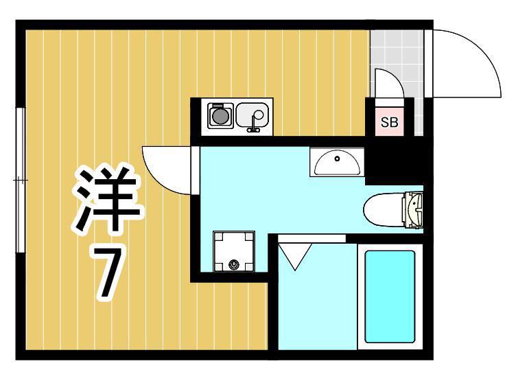RSC綾瀬(ワンルーム/2階)の間取り写真
