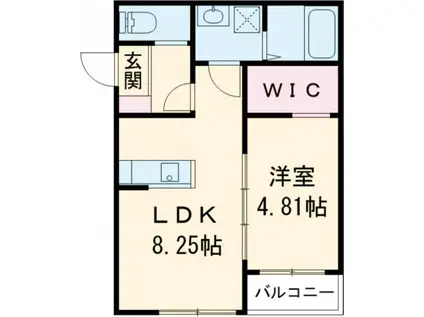 BRAVE BASE 八幡西(1LDK/1階)の間取り写真