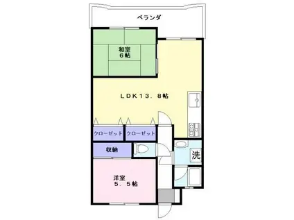 ラフェスタ彦根I(2LDK/2階)の間取り写真