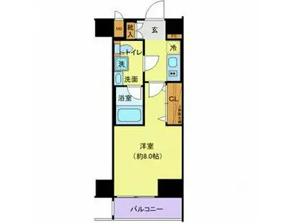 ディアレイシャス尾久駅前(1K/2階)の間取り写真