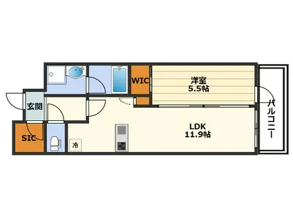 シエリア梅田豊崎(1LDK/2階)の間取り写真