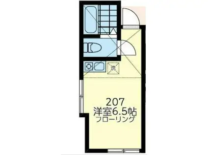 ユナイト白楽エドモンドの杜(ワンルーム/2階)の間取り写真