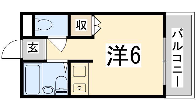 エクセルハイツ(ワンルーム/2階)の間取り写真