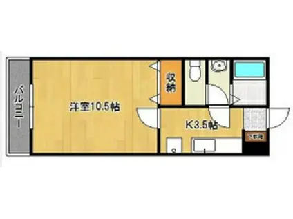 城南ヒルズ(1K/3階)の間取り写真