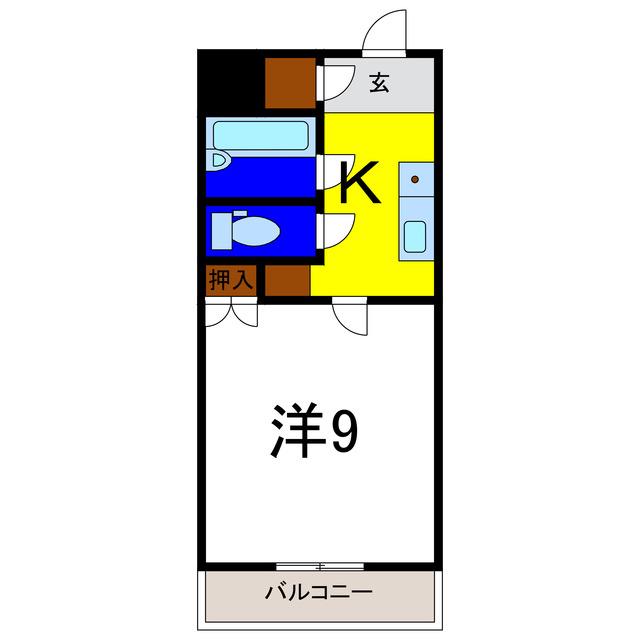 サウスコーポ(1K/3階)の間取り写真