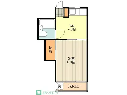 ハイムトーシン(1K/2階)の間取り写真