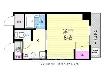 GRACIEUX河原町旧グラシオンカワラマチ(1K/4階)の間取り写真