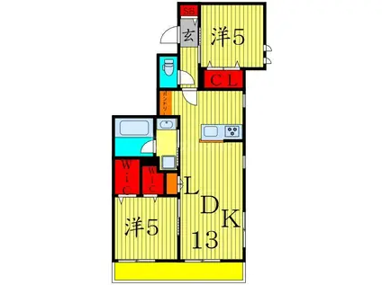 LAMI DE LION(2LDK/3階)の間取り写真