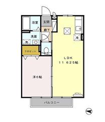 アビタシオン(1LDK/1階)の間取り写真