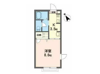 シャーメゾンN(1K/2階)の間取り写真