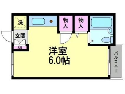 プチライフニシノ(ワンルーム/2階)の間取り写真