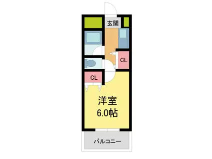 VIVANT西宮(1K/3階)の間取り写真