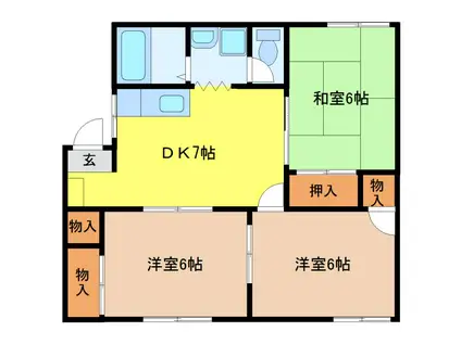 リフレ NODA(3DK/1階)の間取り写真