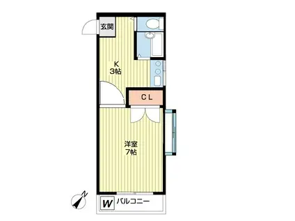 MAISON CRESSON I(1K/2階)の間取り写真