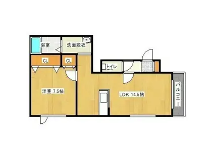 LUMINOUS船見(1LDK/1階)の間取り写真