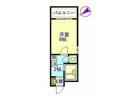 コスモスビルII(1K/3階)の間取り写真