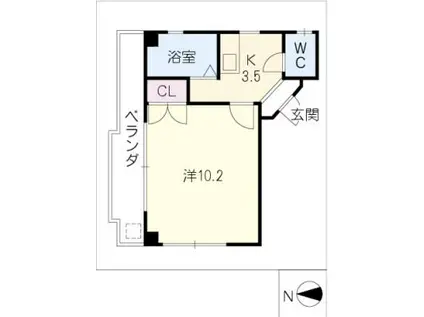 UBハイム(1K/3階)の間取り写真
