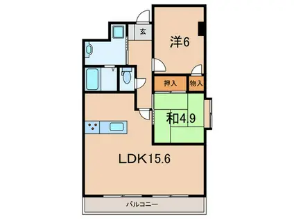 アーデンハウス菊谷(2LDK/2階)の間取り写真
