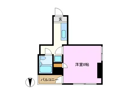 エレガンス金沢文庫(ワンルーム/3階)の間取り写真