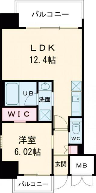 プレジオ森河内ASIAN(1LDK/11階)の間取り写真