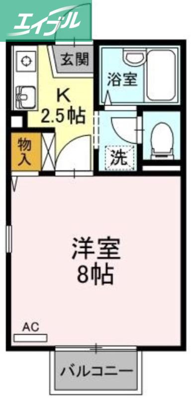 コーポ向日葵(1K/2階)の間取り写真