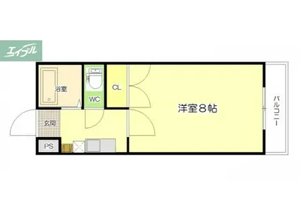 サンハイツ岡大II(1K/3階)の間取り写真