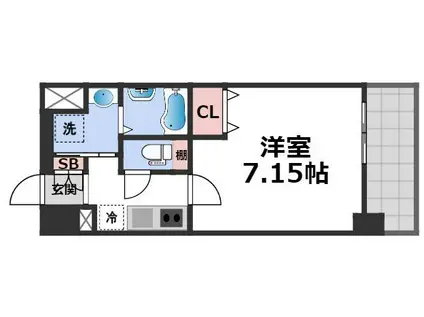 JPレジデンス大阪城東III(1K/8階)の間取り写真