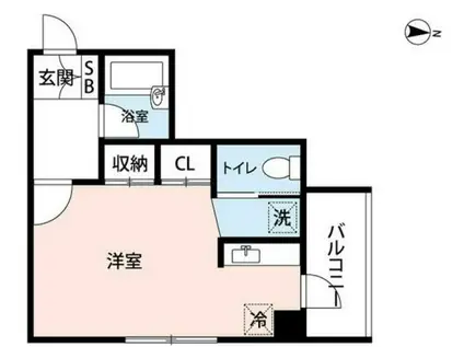 東急世田谷線 若林駅(東京) 徒歩5分 5階建 築31年(ワンルーム/4階)の間取り写真