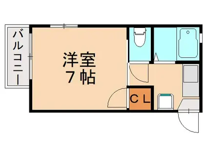 サンペックVAN(1K/2階)の間取り写真