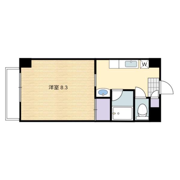 ヴィラ津島(1K/4階)の間取り写真
