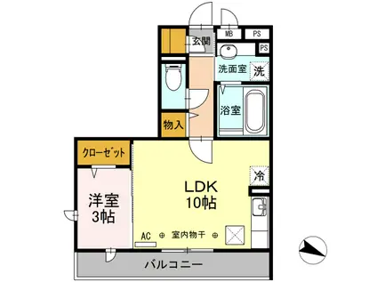 REGALO(1LDK/1階)の間取り写真