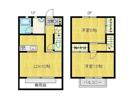 リラ・テラスA(2LDK/1階)の間取り写真