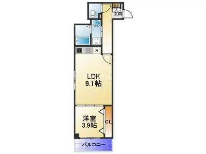 アルカンシェルコート緑橋(1LDK/2階)の間取り写真