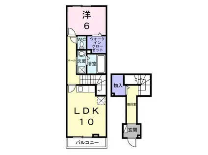 アクア A(1LDK/2階)の間取り写真