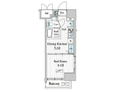 TOTSU RESIDENCE KAMINARIMON(1DK/5階)の間取り写真