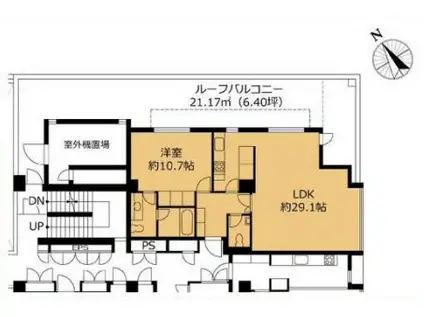 VORT六本木DUALS(1LDK/3階)の間取り写真