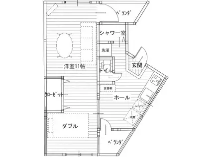 サンライズコーポ(1K/2階)の間取り写真