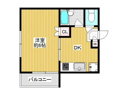 ＪＲ総武線 船橋駅 徒歩2分 4階建 築16年(1DK/4階)の間取り写真