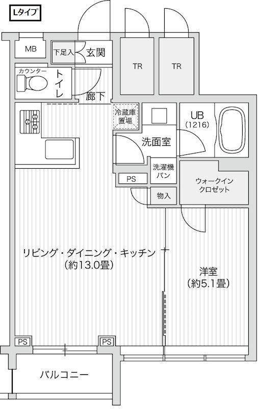 レジディア笹塚II(1LDK/2階)の間取り写真